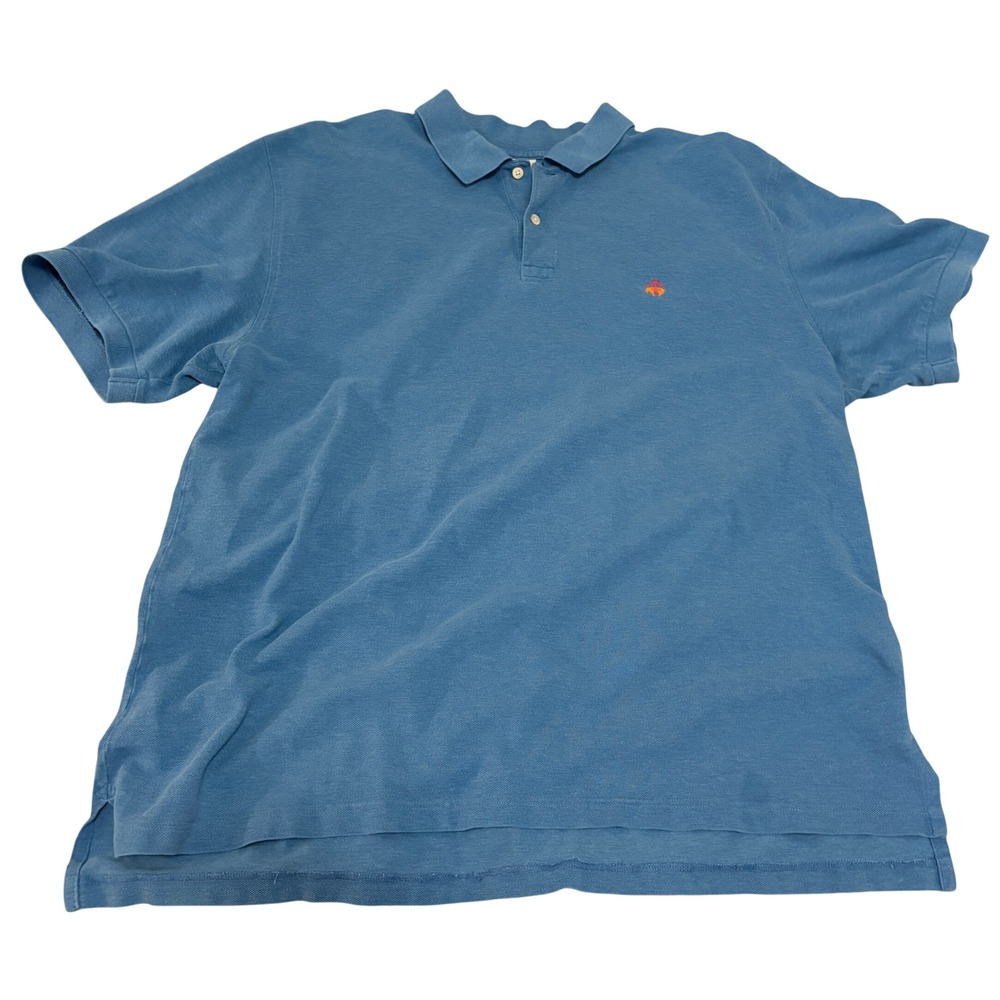 Brooks Brothers Polo Shirt Mens 2XL Blue Performance Cotton Original Fit Casual